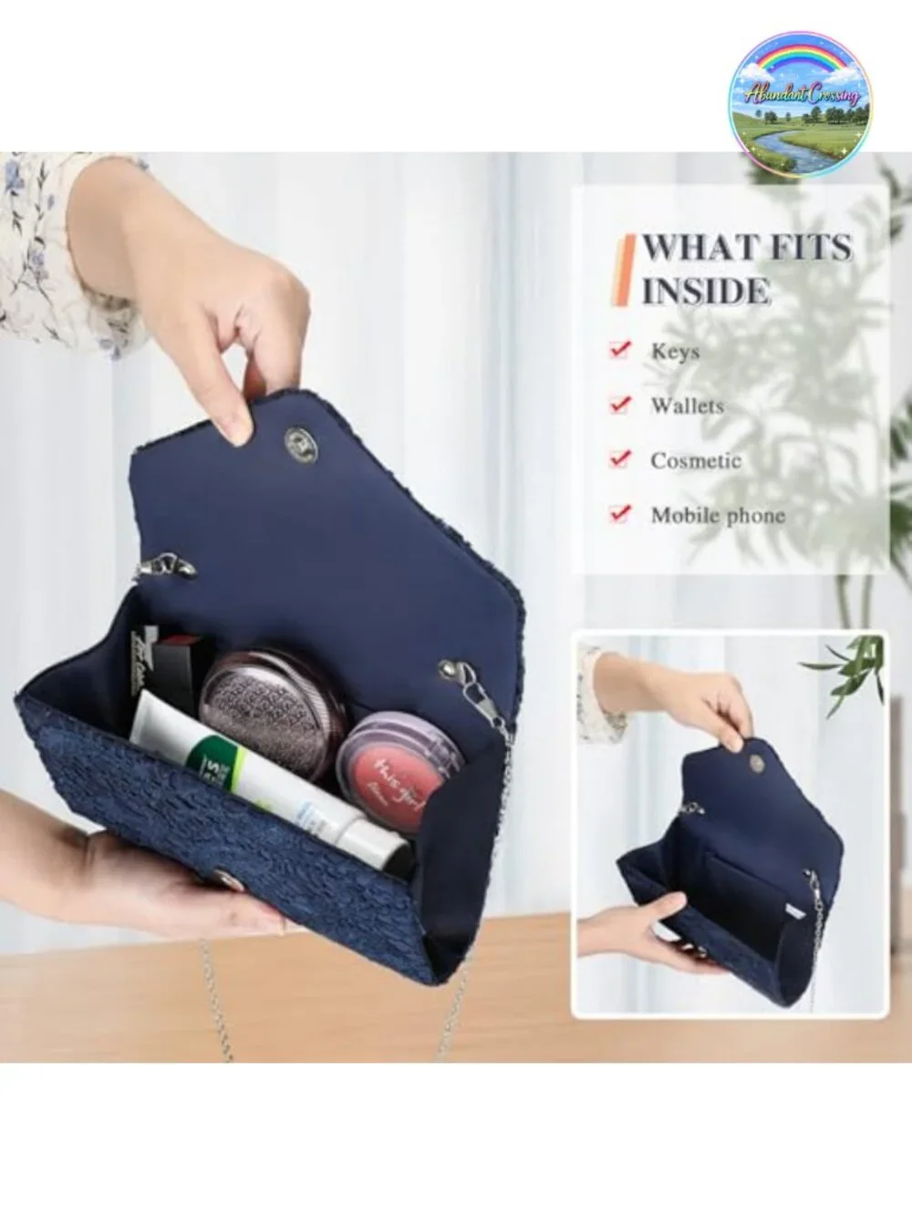 Elegant Envelope Lace Clutch Purse for Formal Wedding Party Crossbody Bag